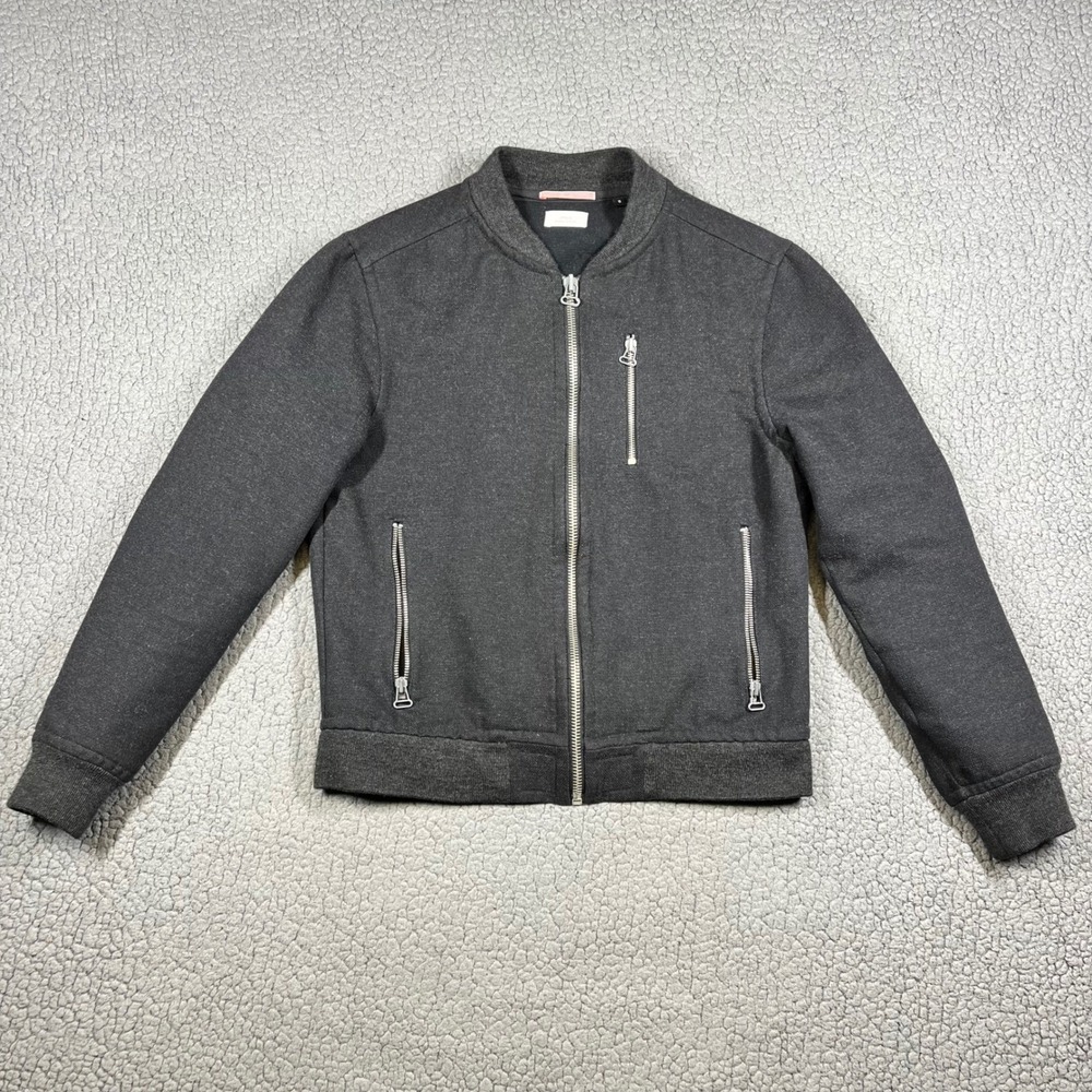 Apolis Global Citizen Mens Small Portugal Project Wool Blend‎ Bomber Jacket Grey
